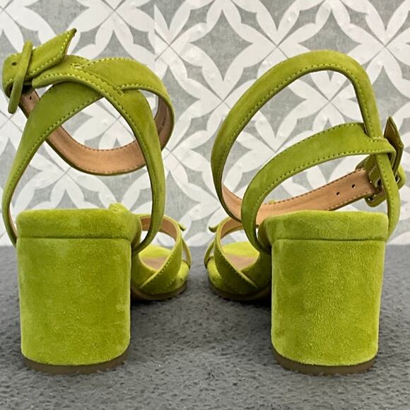Vionic Rosabel Lime Green Suede Ankle Cross Strap Platform Heel Sandal Women 8M - Picture 8 of 10